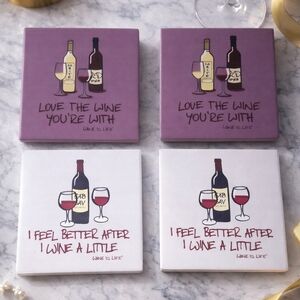 Wine-Themed Coasters – Set of 4 – Fun Girls’ Night Decor 🍷